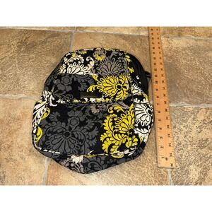 Vera Bradley Baroque Quilted‎ Cotton Small Backpack Yellow Grey Floral Bag